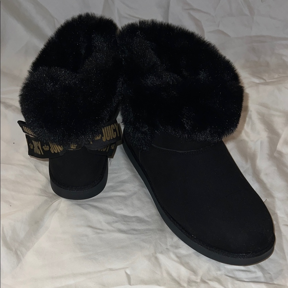 Juicy Couture Black Fur Winter Boots